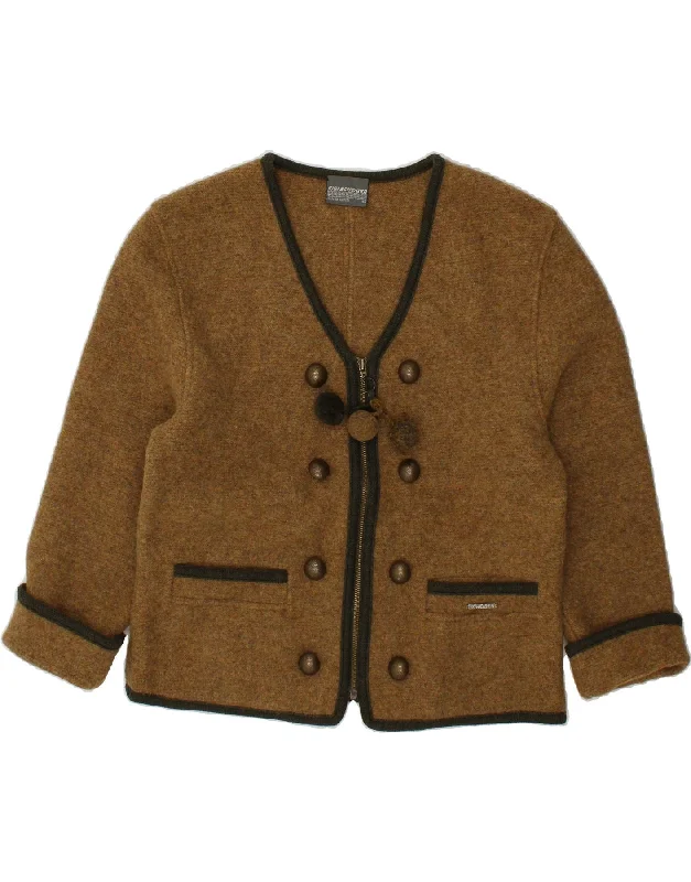 SCHEIBER Womens Knit Blazer Jacket EU 38 Medium Brown Wool Collared Jacket Crew Neck Jacket Turtle Neck Jacket SCHEIBER Womens Knit Blazer Jacket EU 38 Medium Brown Wool Collared Jacket Crew Neck Jacket Turtle Neck Jacket