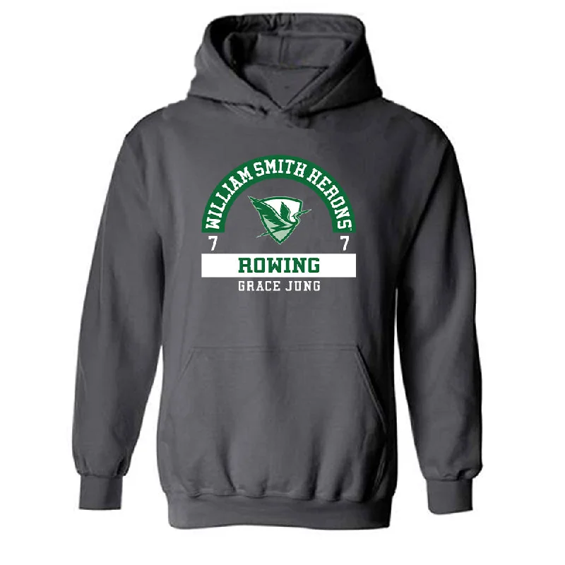 HWS - NCAA Women's Rowing : Grace Jung - Classic Fashion Shersey Hooded Sweatshirt Hoodie with Front Slit Layering Stylish HWS - NCAA Women's Rowing : Grace Jung - Classic Fashion Shersey Hooded Sweatshirt Hoodie with Front Slit Layering Stylish