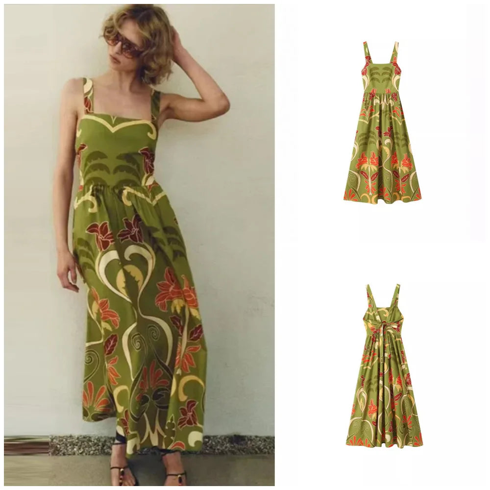 Wjczt Printed Lace Up Sling Long Dresses Women Sexy Backless Sleeveless Female Dress 2024 Summer Beach Holiday Loose Lady Vestidos Tunics Mesh breathable Wjczt Printed Lace Up Sling Long Dresses Women Sexy Backless Sleeveless Female Dress 2024 Summer Beach Holiday Loose Lady Vestidos Tunics Mesh breathable