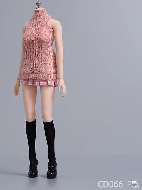 In-stock 1/6 CDTOYS CD066 JK Skirt & Knit Tan Top Clothes Set wrap skirt elegant