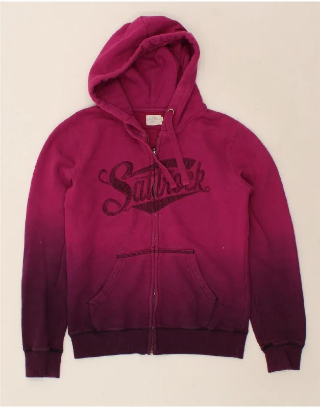 SALTROCK Womens Graphic Zip Hoodie Sweater UK 8 Small Pink Tie Dye Real Fur Shearling Chenille SALTROCK Womens Graphic Zip Hoodie Sweater UK 8 Small Pink Tie Dye Real Fur Shearling Chenille