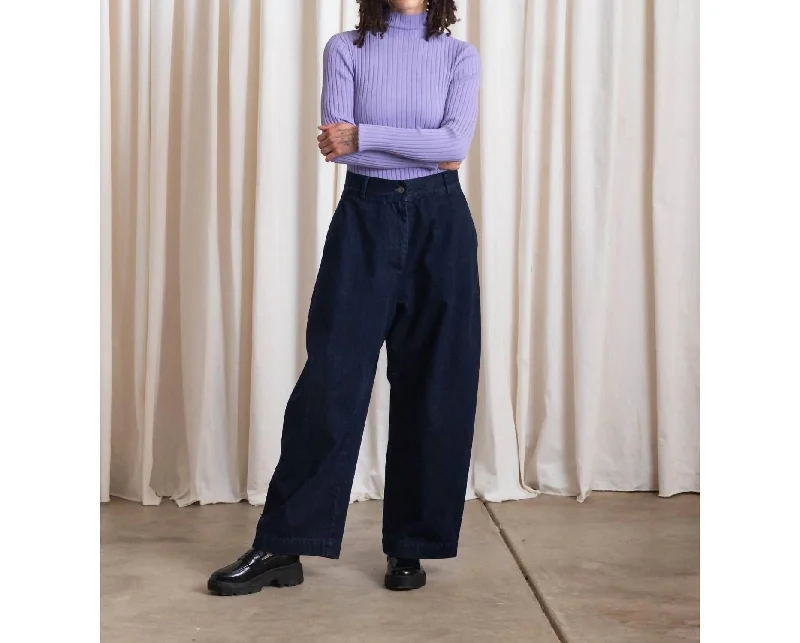 Ribbed Mock Neck Sweater In Lilac Toggled Drawstring Belted