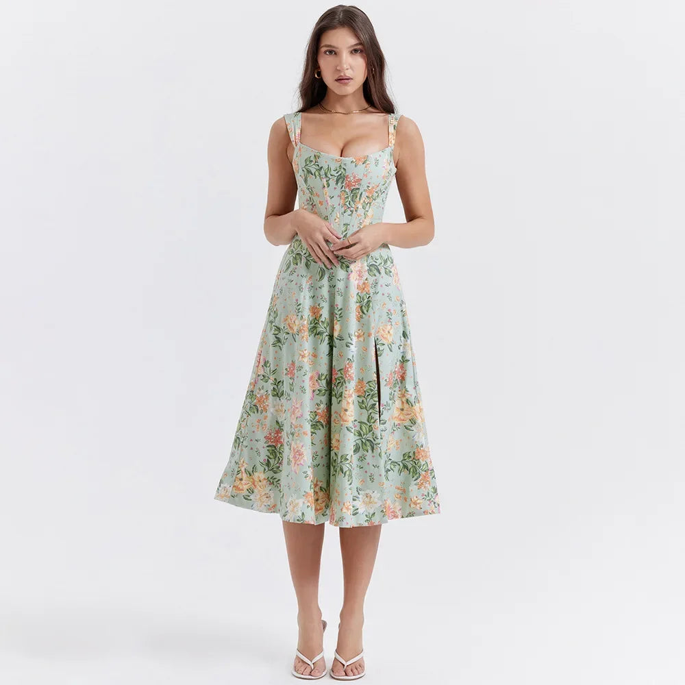 Wjczt Summer Dress Woman Trendy Green Long Lace Up Beach Dress Elegant Split Midi Corset Dress Women Clothing Bodycon Club Sequined Wjczt Summer Dress Woman Trendy Green Long Lace Up Beach Dress Elegant Split Midi Corset Dress Women Clothing Bodycon Club Sequined