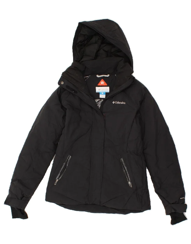 COLUMBIA Womens Omni-Heat Hooded Windbreaker Jacket UK 6 XS Black Nylon Striped Jacket Polka Dot Jacket Floral Jacket COLUMBIA Womens Omni-Heat Hooded Windbreaker Jacket UK 6 XS Black Nylon Striped Jacket Polka Dot Jacket Floral Jacket
