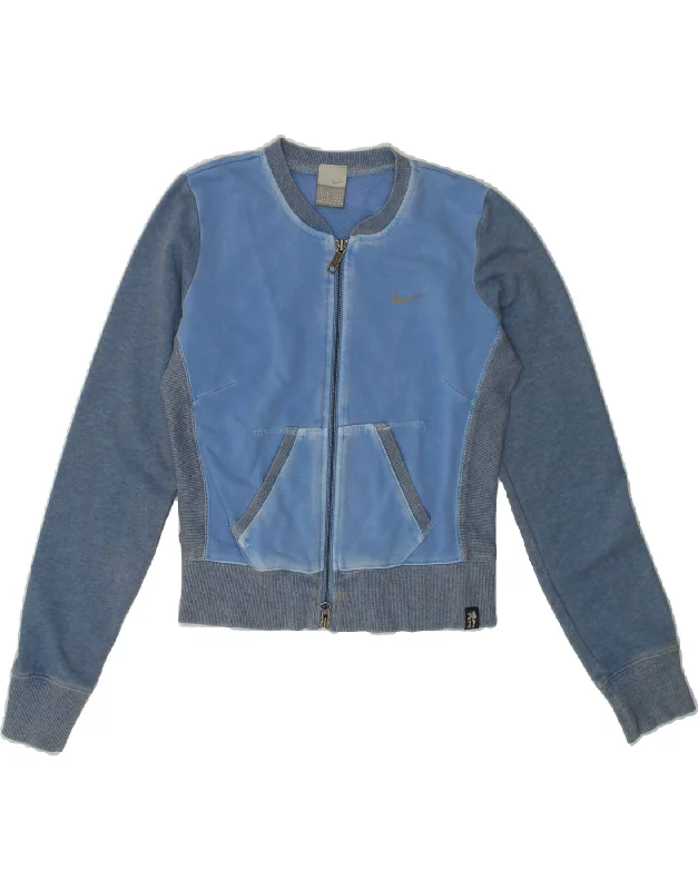 NIKE Womens Graphic Tracksuit Top Jacket UK 8/10 Small Blue Colourblock Satin Fabric Silk Fabric Chiffon Fabric NIKE Womens Graphic Tracksuit Top Jacket UK 8/10 Small Blue Colourblock Satin Fabric Silk Fabric Chiffon Fabric