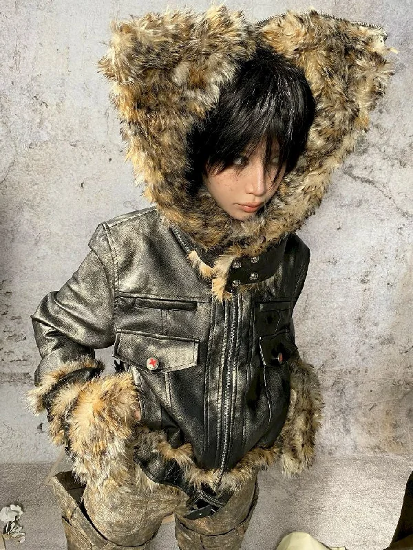 Bursting Fur Cotton Jacket【s0000011485】 Front Pockets Side Pockets Patch Pockets