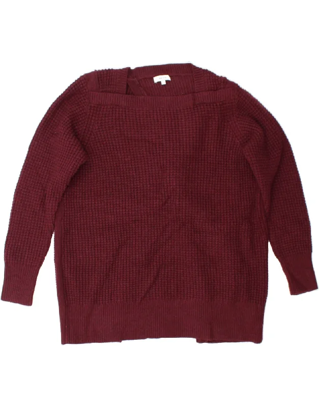 REISS Womens Boat Neck Jumper Sweater UK 16 Large Burgundy Wool Machine Wash Dry Clean Hand Wash REISS Womens Boat Neck Jumper Sweater UK 16 Large Burgundy Wool Machine Wash Dry Clean Hand Wash