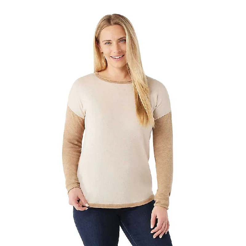Smartwool Womens Shadow Pine Colorblock Sweater Terry Blend Velvet Blend Canvas Blend