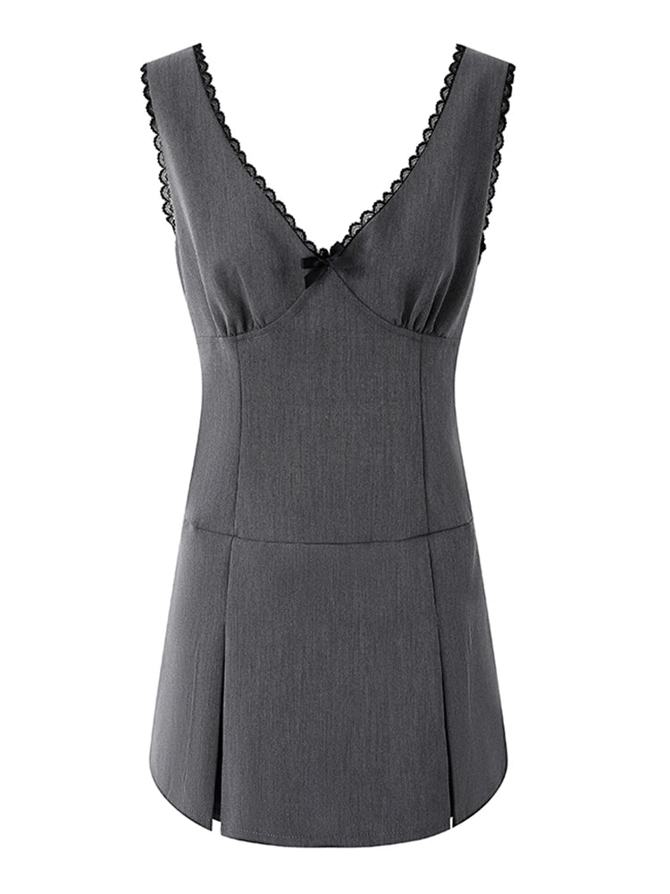 Wjczt Summer French Vintage V-Neck Dress Women Gyaru Mori Girl Mini Lace Coquette Sexy Hot Frocks One-Piece Party Old Money Prom Gown Shift Classic Vintage Wjczt Summer French Vintage V-Neck Dress Women Gyaru Mori Girl Mini Lace Coquette Sexy Hot Frocks One-Piece Party Old Money Prom Gown Shift Classic Vintage