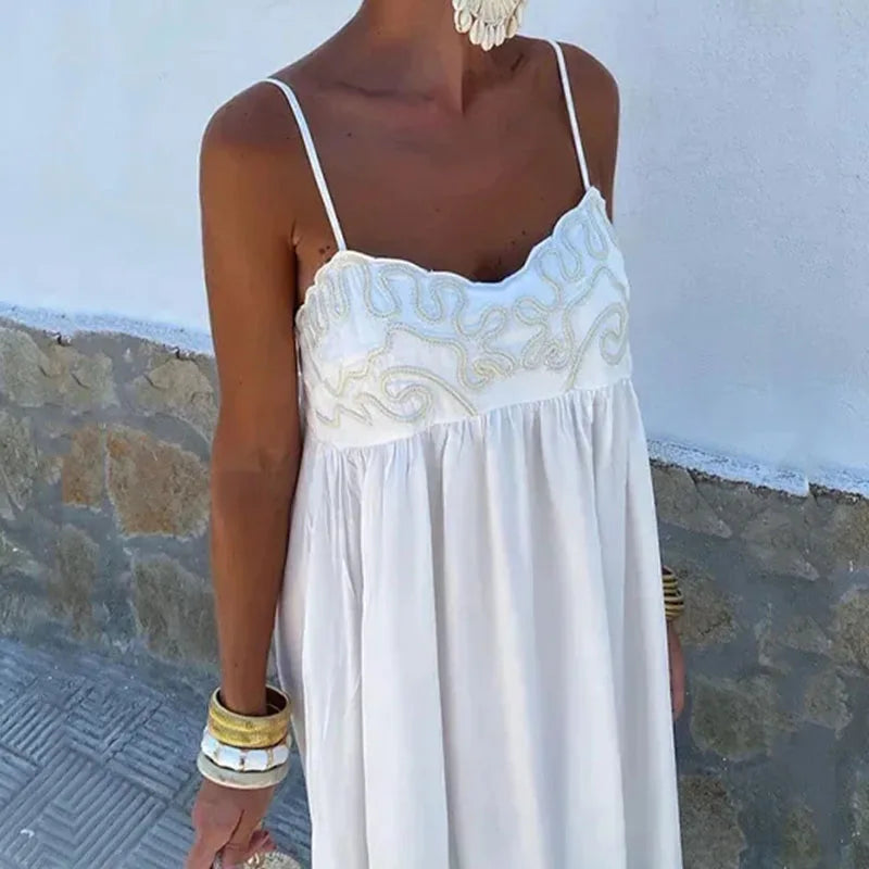 Wjczt Printed Summer Suspenders Dress Sexy Hollow Off Shoulder Pleated Beach Dress Casual Backless High Waist Long Dresses Tunics New arrival Wjczt Printed Summer Suspenders Dress Sexy Hollow Off Shoulder Pleated Beach Dress Casual Backless High Waist Long Dresses Tunics New arrival
