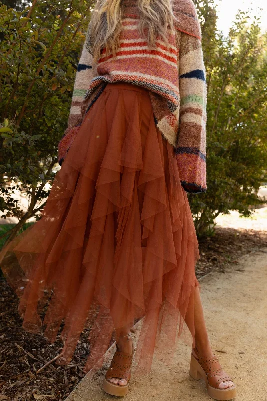 Boho Ballerina Skirt - Camel corduroy skirt cozy