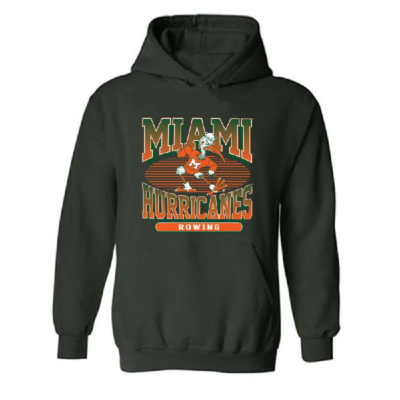 Miami - NCAA Women's Rowing : Trinity Ferebee - Classic Shersey Hooded Sweatshirt Hoodie with Belted Waist Structured Tailored Miami - NCAA Women's Rowing : Trinity Ferebee - Classic Shersey Hooded Sweatshirt Hoodie with Belted Waist Structured Tailored