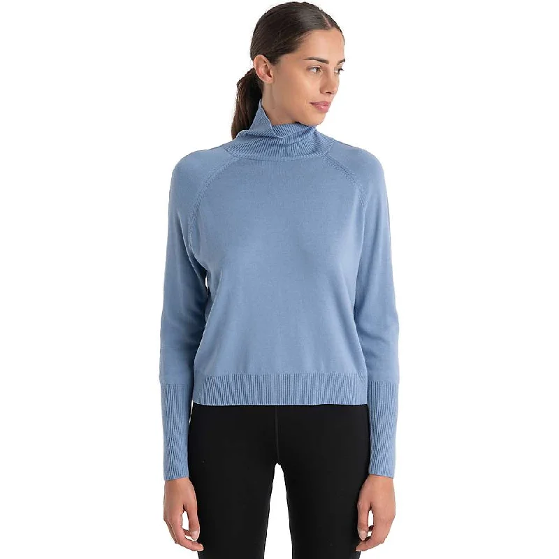 Icebreaker Women's Merinofine Luxe LS High Neck Sweater Fleece Fabric Down Fabric Feather Fabric Icebreaker Women's Merinofine Luxe LS High Neck Sweater Fleece Fabric Down Fabric Feather Fabric