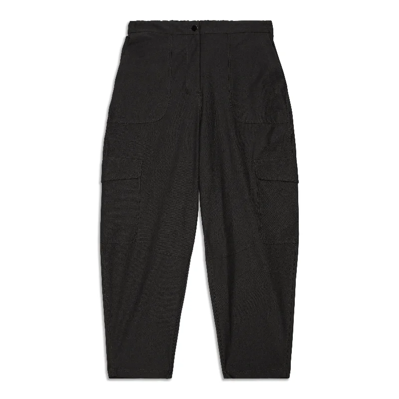 Light Cargo Pocket High-Rise Pant - Resale Stylish Paperbag Waist Pants