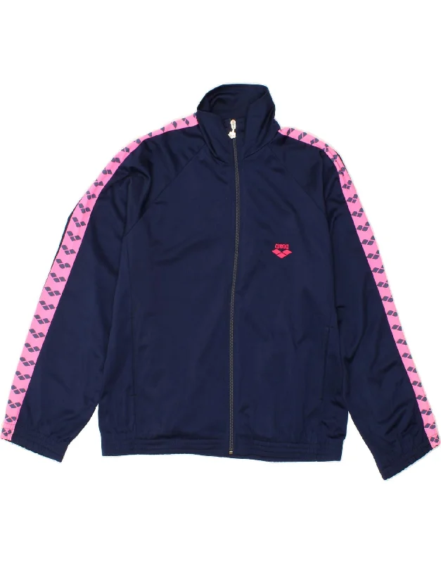 ARENA Womens Tracksuit Top Jacket UK 16 Large Navy Blue Colourblock Stand-Up Collar Roll-Neck Collar Turtle Neck ARENA Womens Tracksuit Top Jacket UK 16 Large Navy Blue Colourblock Stand-Up Collar Roll-Neck Collar Turtle Neck