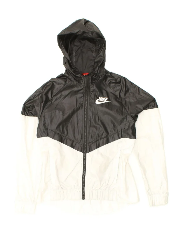 NIKE Womens Hooded Rain Jacket UK 10 Small Black Colourblock Polyester One-Shoulder Jacket Off-the-Shoulder Jacket Asymmetrical Jacket NIKE Womens Hooded Rain Jacket UK 10 Small Black Colourblock Polyester One-Shoulder Jacket Off-the-Shoulder Jacket Asymmetrical Jacket