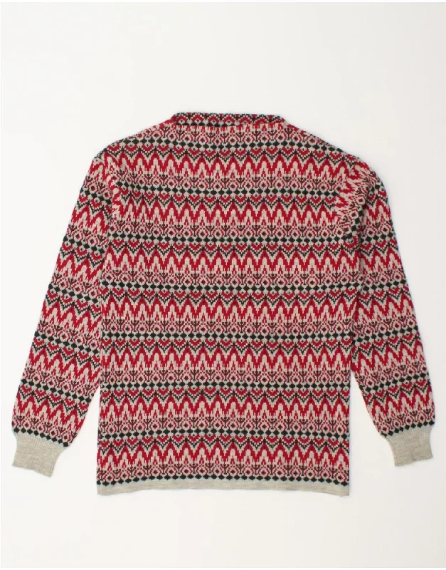 VINTAGE Womens Boat Neck Jumper Sweater UK 16 Large Pink Fair Isle Turtle Neck Boat Neck Asymmetrical Neck VINTAGE Womens Boat Neck Jumper Sweater UK 16 Large Pink Fair Isle Turtle Neck Boat Neck Asymmetrical Neck