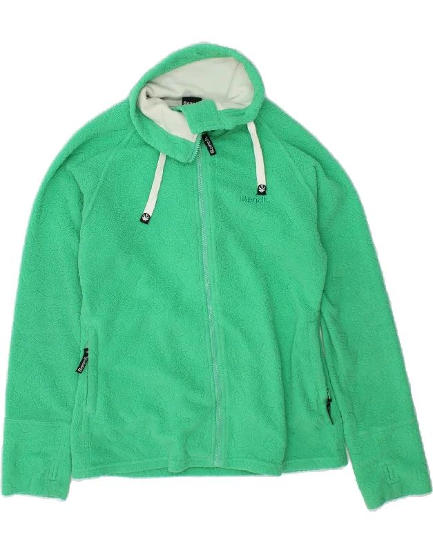 BENCH Womens Graphic Fleece Jacket UK 14 Large Green Polyester Cardigan Sweater Pullover BENCH Womens Graphic Fleece Jacket UK 14 Large Green Polyester Cardigan Sweater Pullover