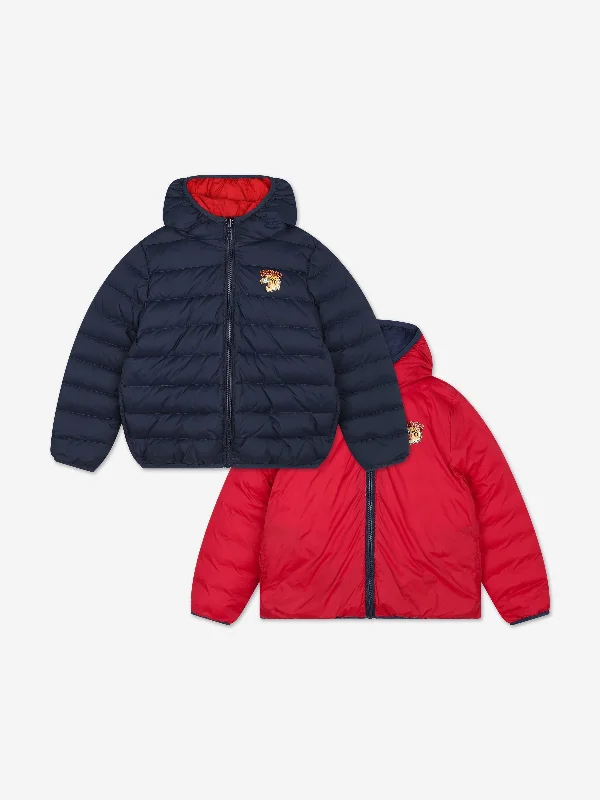 KENZO Kids Reversible Down Jacket in Navy Striped Jacket Polka Dot Jacket Floral Jacket KENZO Kids Reversible Down Jacket in Navy Striped Jacket Polka Dot Jacket Floral Jacket