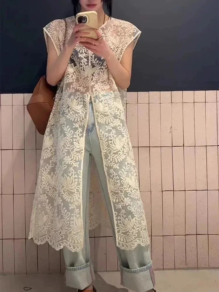 Wjczt Streetwear Summer Sleeveless Sexy Women Dresses Y2k Aesthetic Embroidery Flower Dress Fairy Harajuku Lace Split Grunge Vestidos Boat Neckline Classic Wjczt Streetwear Summer Sleeveless Sexy Women Dresses Y2k Aesthetic Embroidery Flower Dress Fairy Harajuku Lace Split Grunge Vestidos Boat Neckline Classic