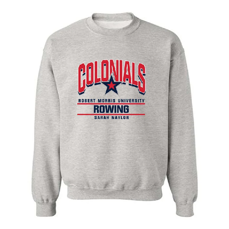 Robert Morris - NCAA Women's Rowing : Sarah Naylor - Classic Fashion Shersey Crewneck Sweatshirt Hoodie with Hem Fringe Bohemian Relaxed Robert Morris - NCAA Women's Rowing : Sarah Naylor - Classic Fashion Shersey Crewneck Sweatshirt Hoodie with Hem Fringe Bohemian Relaxed