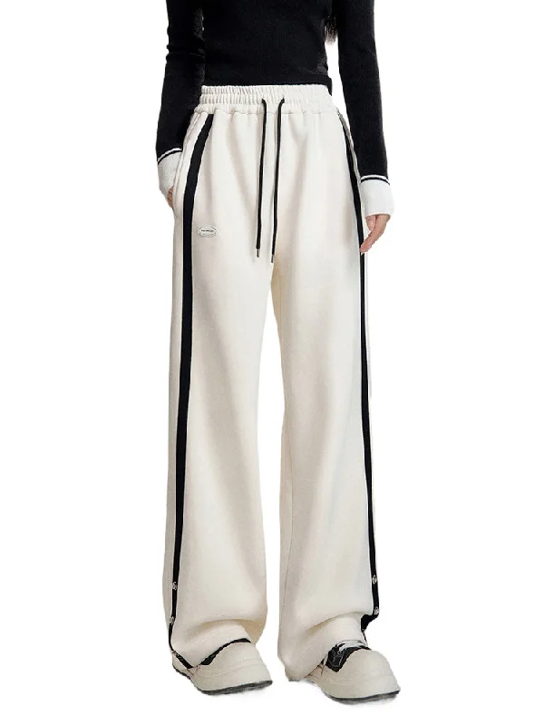 High-Waisted Casual Sports Wide-Leg Pants High-Waist Jeans