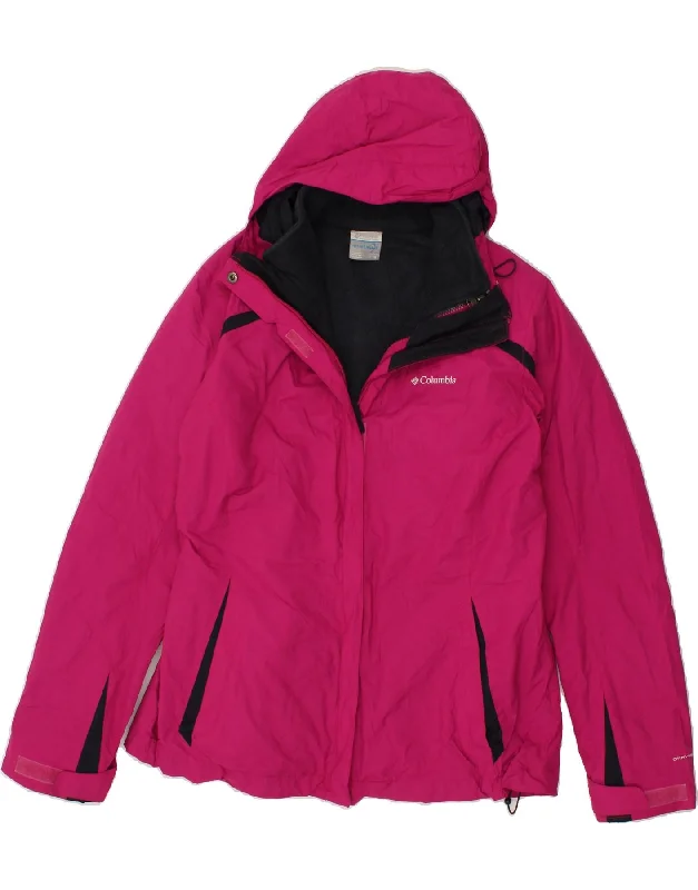 COLUMBIA Womens Hooded Windbreaker Jacket UK 18 XL Pink Polyester Herringbone Jacket Houndstooth Jacket Plaid Jacket COLUMBIA Womens Hooded Windbreaker Jacket UK 18 XL Pink Polyester Herringbone Jacket Houndstooth Jacket Plaid Jacket
