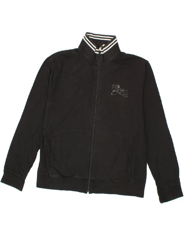 ELLESSE Womens Tracksuit Top Jacket UK 16 Large Black Cotton Notch Collar Jacket Peter Pan Collar Jacket Cowl Neck Jacket ELLESSE Womens Tracksuit Top Jacket UK 16 Large Black Cotton Notch Collar Jacket Peter Pan Collar Jacket Cowl Neck Jacket