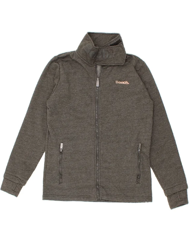 BENCH Womens Graphic Tracksuit Top Jacket UK 12 Medium Grey Cotton Denim Fabric Leather Fabric Suede Fabric BENCH Womens Graphic Tracksuit Top Jacket UK 12 Medium Grey Cotton Denim Fabric Leather Fabric Suede Fabric