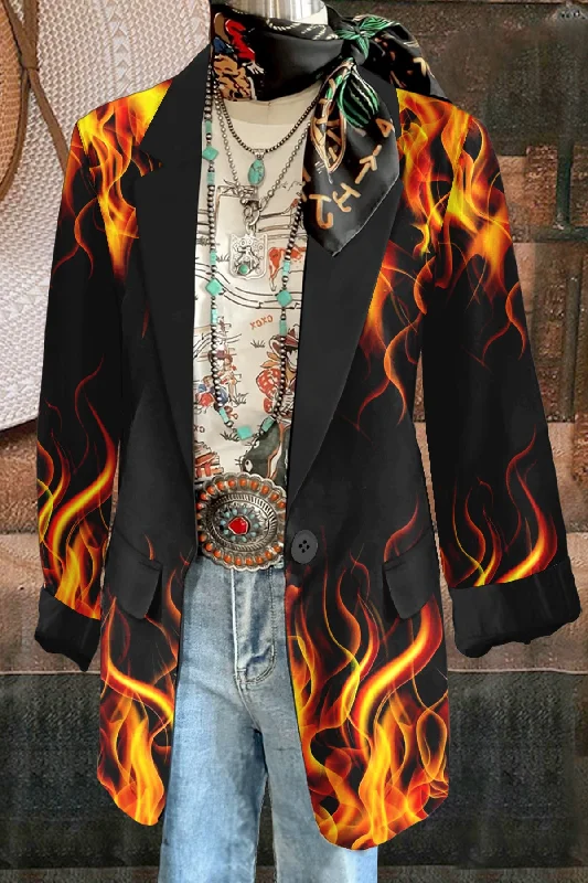 Vintage Flame Print Long Sleeve Jacket Striped Jacket Polka Dot Jacket Floral Jacket Vintage Flame Print Long Sleeve Jacket Striped Jacket Polka Dot Jacket Floral Jacket