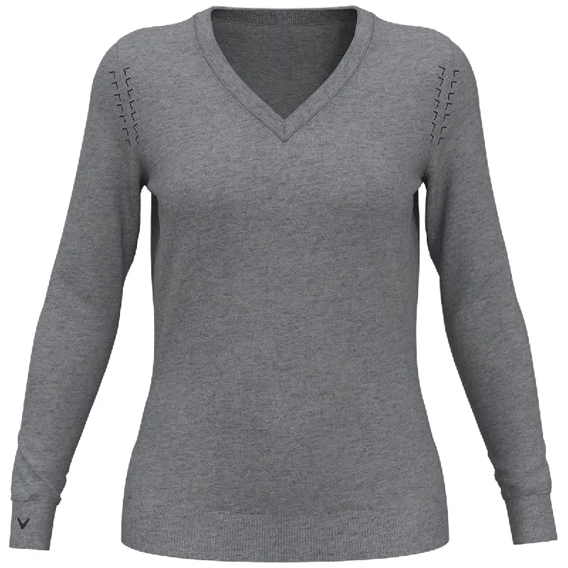 Callaway Women's Steel Heather Merino Wool Blend V-Neck Sweater Terry Blend Velvet Blend Canvas Blend Callaway Women's Steel Heather Merino Wool Blend V-Neck Sweater Terry Blend Velvet Blend Canvas Blend