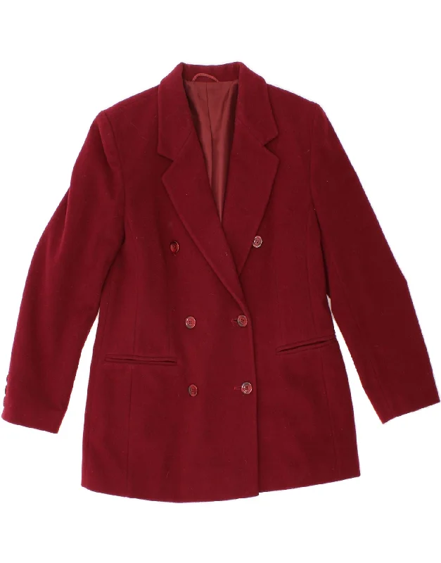 STEILMANN Womens Longline Blazer Jacket UK 10 Small Burgundy Welt Pockets Slit Pockets Flap Pockets STEILMANN Womens Longline Blazer Jacket UK 10 Small Burgundy Welt Pockets Slit Pockets Flap Pockets