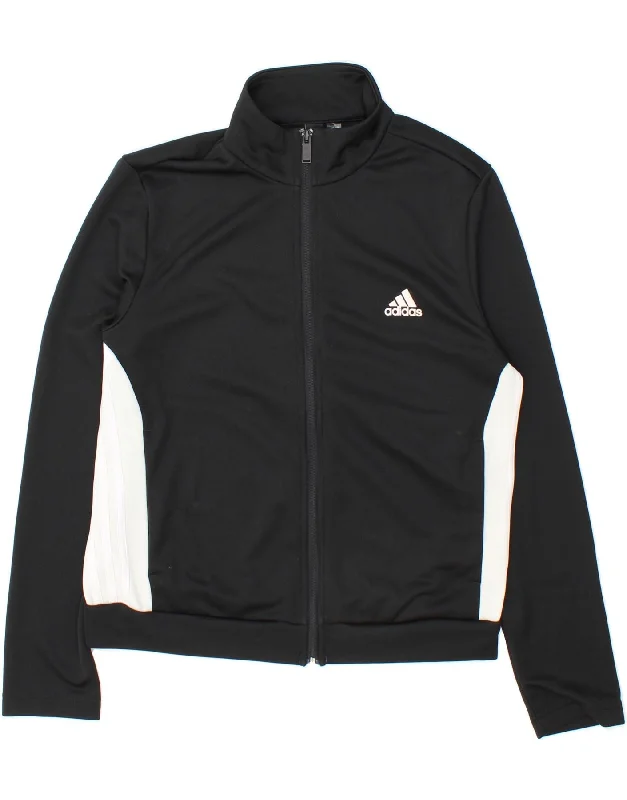 ADIDAS Womens Tracksuit Top Jacket UK 16 Large Black Colourblock Polyester Chenille Fabric Brocade Fabric Lace Fabric ADIDAS Womens Tracksuit Top Jacket UK 16 Large Black Colourblock Polyester Chenille Fabric Brocade Fabric Lace Fabric