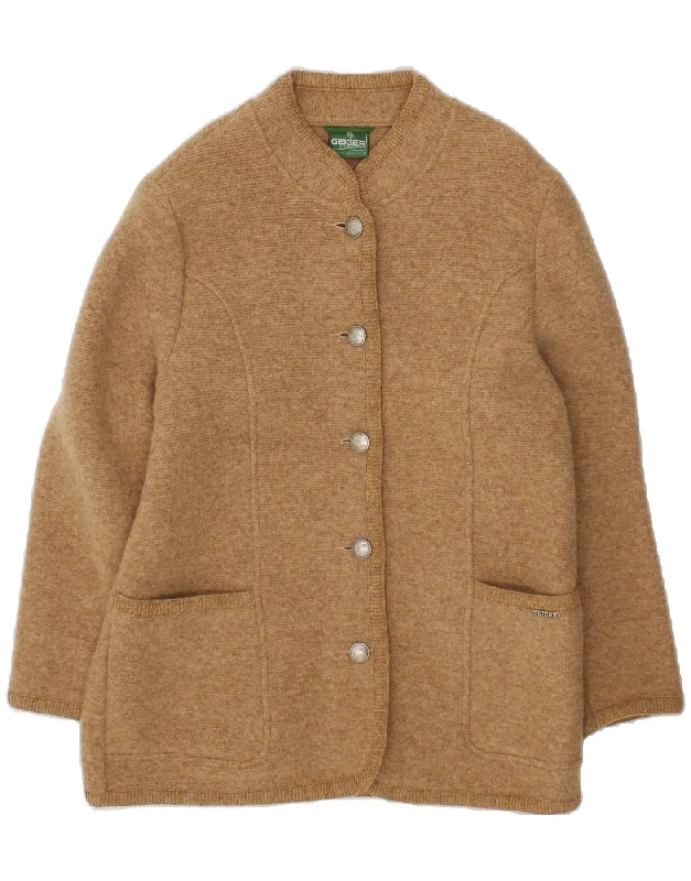 GEIGER Womens 5 Button Blazer Jacket EU 42 Large Brown Wool Fitted Jacket Loose Jacket Oversized Jacket GEIGER Womens 5 Button Blazer Jacket EU 42 Large Brown Wool Fitted Jacket Loose Jacket Oversized Jacket