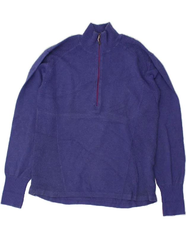 EDDIE BAUER Womens Zip Neck Jumper Sweater UK 16 Large Purple Cotton Stylish Fashionable Trendy EDDIE BAUER Womens Zip Neck Jumper Sweater UK 16 Large Purple Cotton Stylish Fashionable Trendy