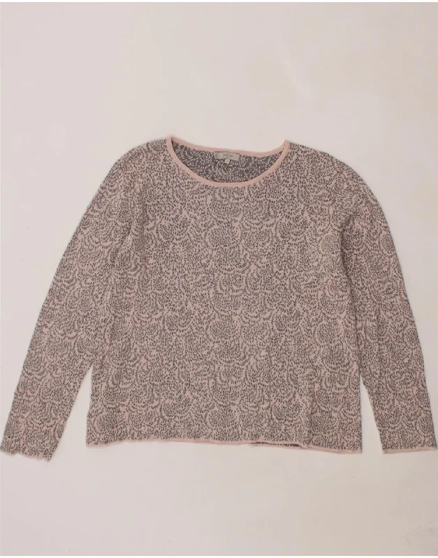 HOBBS Womens Oversized Boat Neck Jumper Sweater UK 16 Large Pink Spotted Glossy Satin Silk HOBBS Womens Oversized Boat Neck Jumper Sweater UK 16 Large Pink Spotted Glossy Satin Silk
