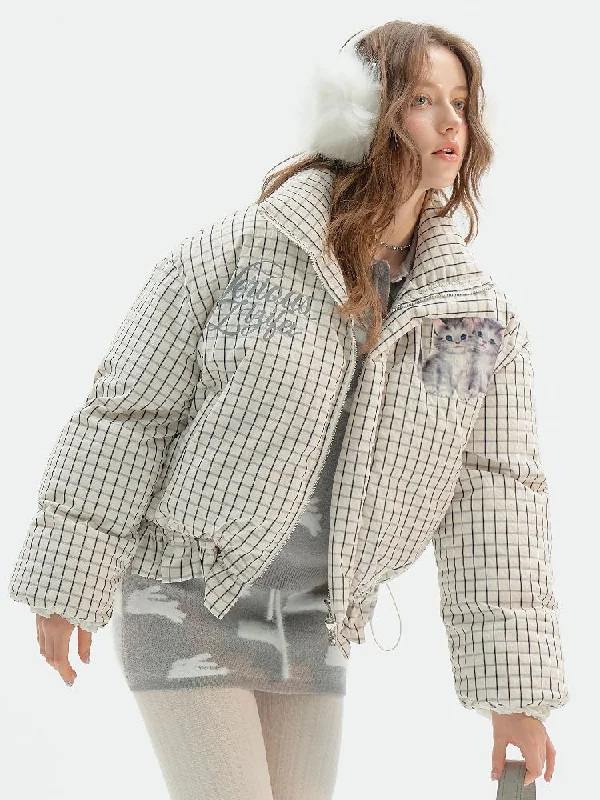Short Thickened Cat Drawstring Jacket【s0000011505】 Zip Front Button Front Snap Front Short Thickened Cat Drawstring Jacket【s0000011505】 Zip Front Button Front Snap Front