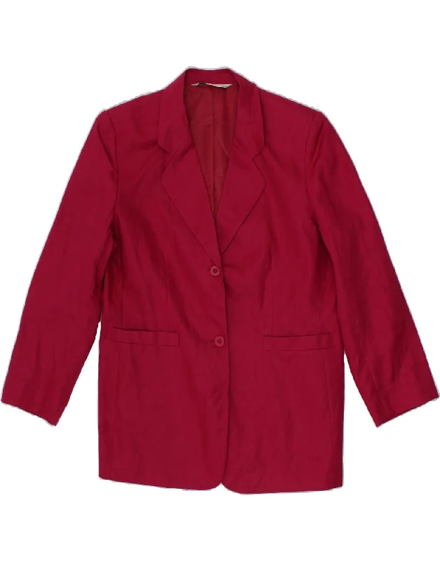 ST. BERNARD Womens Longline 2 Button Blazer Jacket UK 14 Large Pink Linen Knit Jacket Woven Jacket Fleece Jacket ST. BERNARD Womens Longline 2 Button Blazer Jacket UK 14 Large Pink Linen Knit Jacket Woven Jacket Fleece Jacket