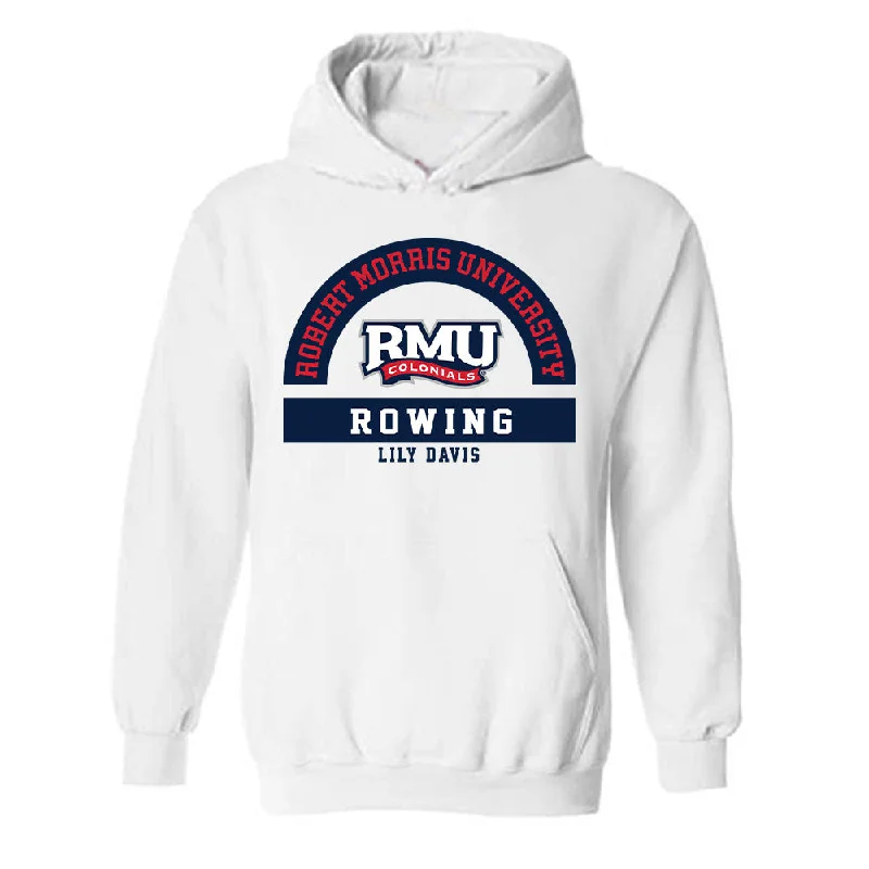 Robert Morris - NCAA Women's Rowing : Lily Davis - Classic Fashion Shersey Hooded Sweatshirt Hoodie with Elastic Cuffs Stretchable Comfortable Robert Morris - NCAA Women's Rowing : Lily Davis - Classic Fashion Shersey Hooded Sweatshirt Hoodie with Elastic Cuffs Stretchable Comfortable