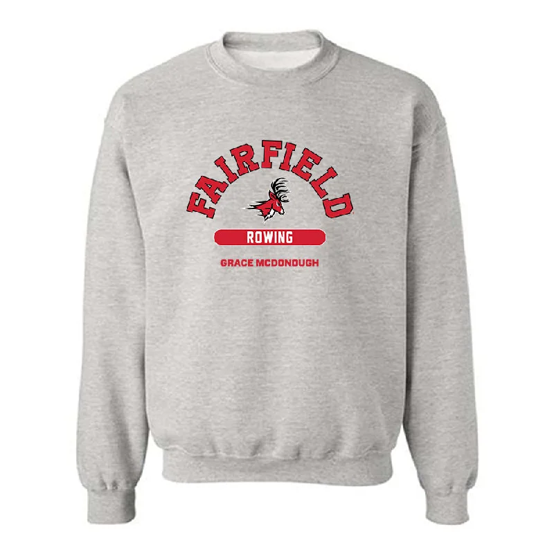 Fairfield - NCAA Women's Rowing : Grace McDonough - Classic Fashion Shersey Crewneck Sweatshirt Hoodie with Hidden Zipper Minimalist Clean Fairfield - NCAA Women's Rowing : Grace McDonough - Classic Fashion Shersey Crewneck Sweatshirt Hoodie with Hidden Zipper Minimalist Clean
