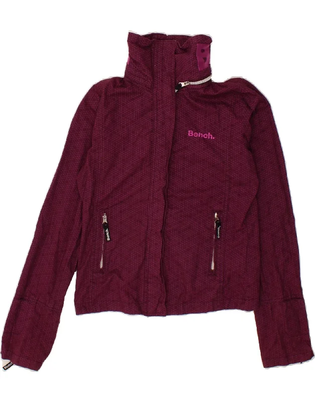 BENCH Womens Graphic Hooded Windbreaker Jacket UK 14 Medium Burgundy Plaid Jacket Tartan Jacket Houndstooth Jacket BENCH Womens Graphic Hooded Windbreaker Jacket UK 14 Medium Burgundy Plaid Jacket Tartan Jacket Houndstooth Jacket