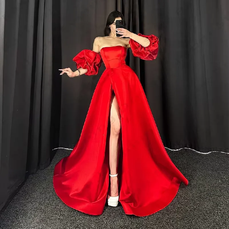 Elegant Beautiful Backless Party Evening Dresses For Women Luxury Sexy Off Shoulder High Slit Simple Mopping Prom Gowns 2024 Elegant Beautiful Backless Party Evening Dresses For Women Luxury Sexy Off Shoulder High Slit Simple Mopping Prom Gowns 2024