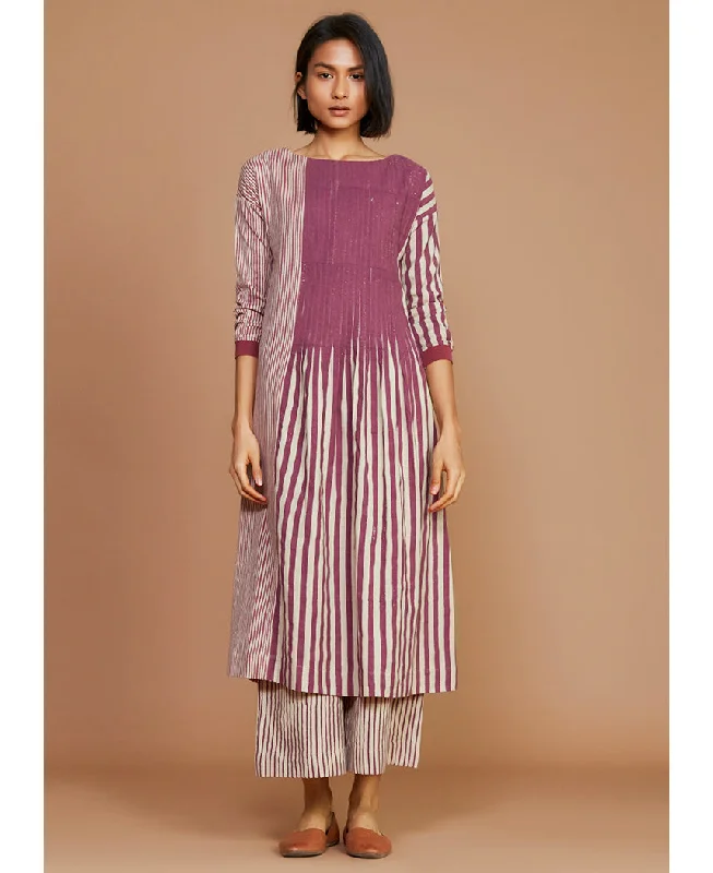 Striped Pleated Dress