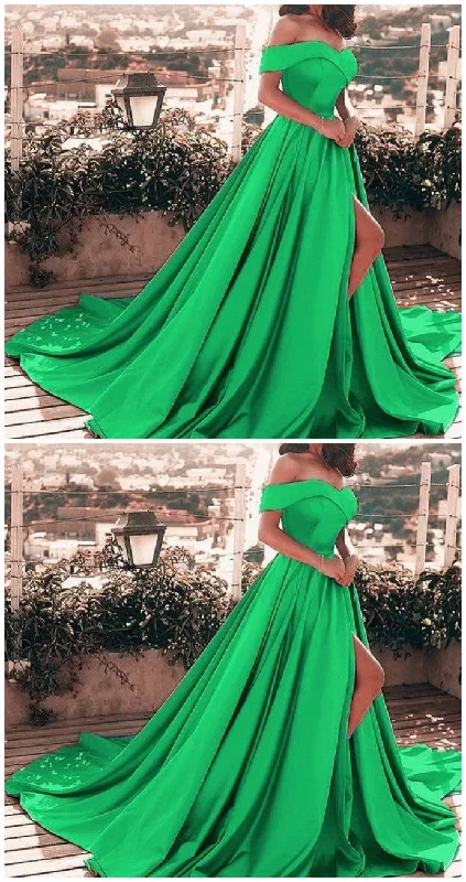 Forest green prom dresses satin prom dress    cg11254