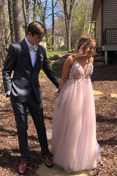 Spaghetti Straps Long Prom Dresses Backless Formal Dress with Handmade Flowers cg11014 Spaghetti Straps Long Prom Dresses Backless Formal Dress with Handmade Flowers cg11014