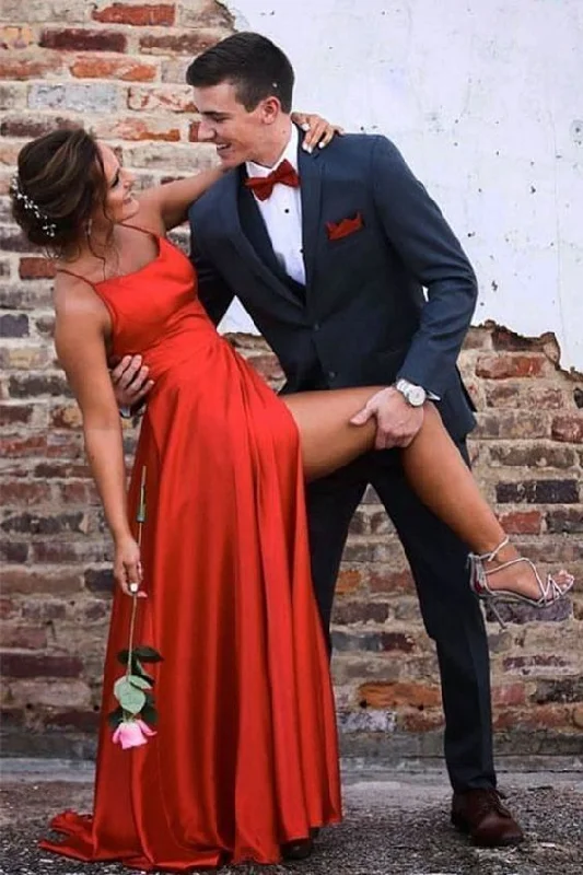 Gorgeous Red Long Prom Dress with Slit    cg11238