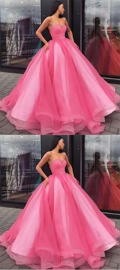 Ball Gown Sweetheart Pink Prom Dress   cg10363