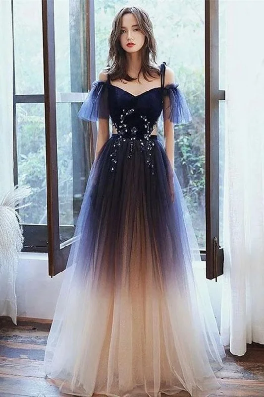 Pretty Spaghetti Straps Long Charming Princess Prom Dresses For Girls   cg10906