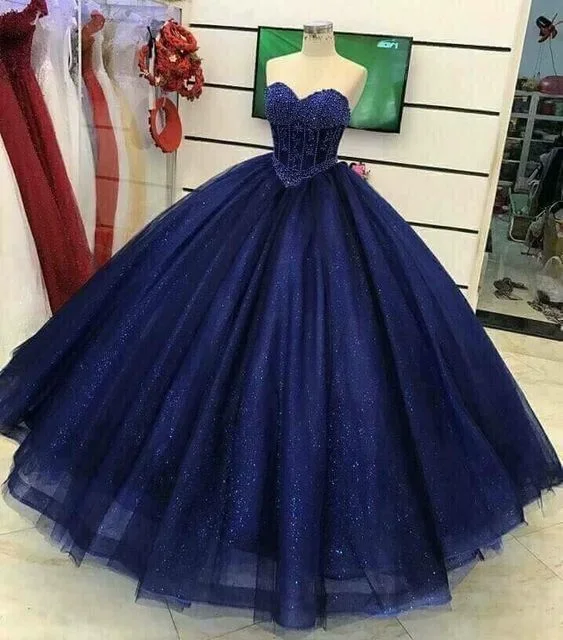 Gorgeous Beading Sweetheart neck Tulle Quinceanera Dresses, Blue Ball Gown Prom Dress cg10979 Gorgeous Beading Sweetheart neck Tulle Quinceanera Dresses, Blue Ball Gown Prom Dress cg10979