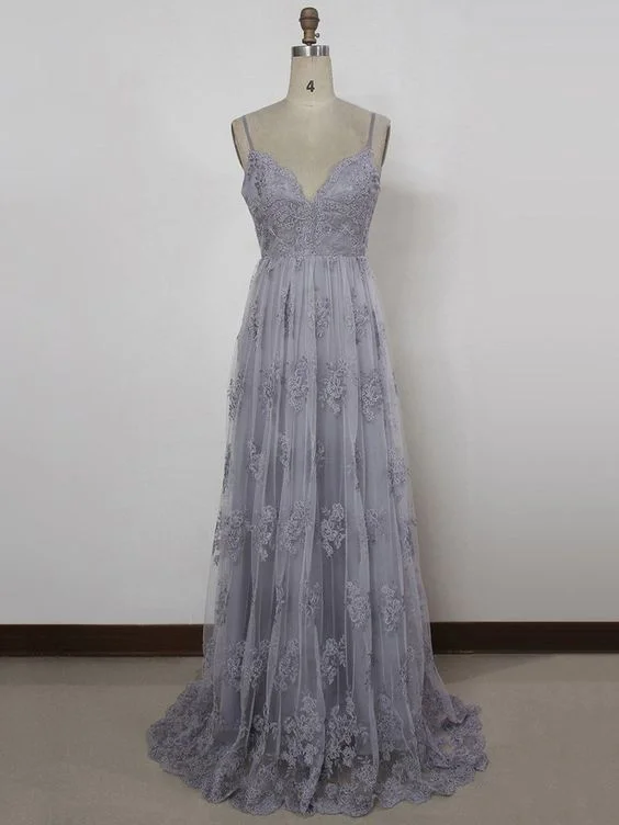 Sheath Spaghetti Straps Sweep Train Backless Tulle Prom Dress with Appliques cg11280 Sheath Spaghetti Straps Sweep Train Backless Tulle Prom Dress with Appliques cg11280